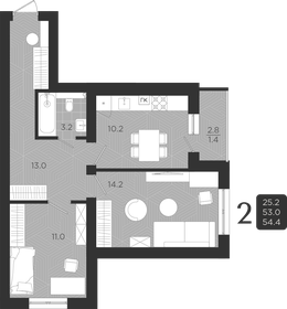 49 м², 2-комнатная квартира 6 700 000 ₽ - изображение 83