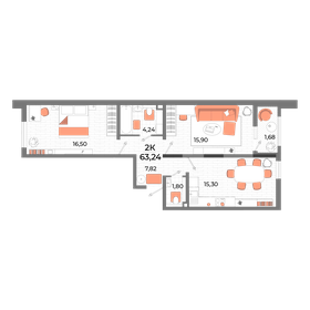 51,3 м², 2-комнатная квартира 9 500 000 ₽ - изображение 78