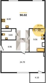 Квартира 90 м², 1-комнатная - изображение 1