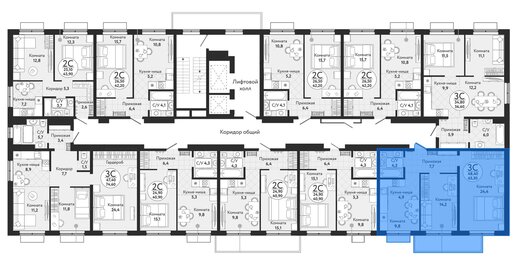 Квартира 65,3 м², 2-комнатная - изображение 2