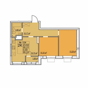 57 м², 2-комнатная квартира 5 990 000 ₽ - изображение 84