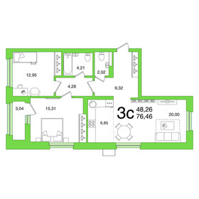 75,1 м², 3-комнатная квартира 17 062 720 ₽ - изображение 23