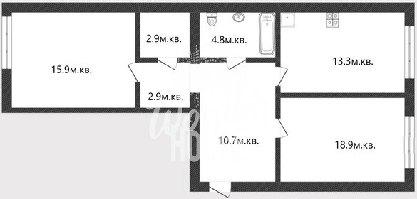 Квартира 69,4 м², 2-комнатная - изображение 1