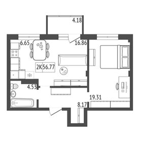 74,7 м², 2-комнатная квартира 5 660 000 ₽ - изображение 44