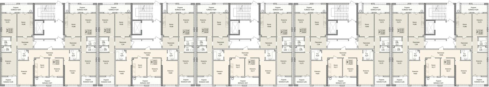 102 м², 3-комнатная квартира 22 000 000 ₽ - изображение 116