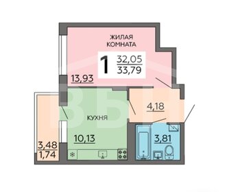 Квартира 33,8 м², 1-комнатная - изображение 2