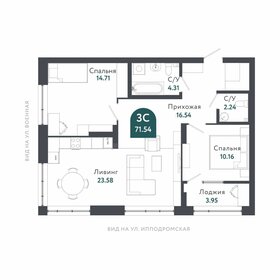 Квартира 71,4 м², 3-комнатная - изображение 1