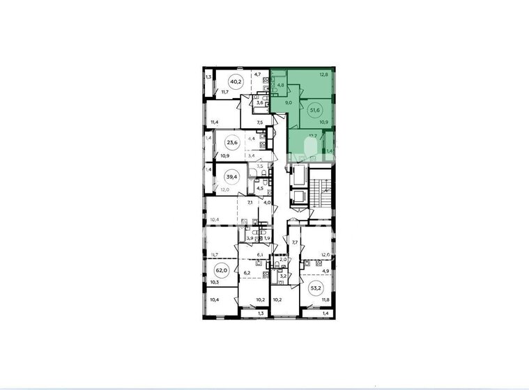 51,7 м², 2-комнатная квартира 13 200 000 ₽ - изображение 1