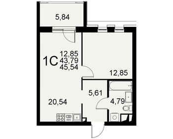 45,5 м², 1-комнатная квартира 7 955 500 ₽ - изображение 16