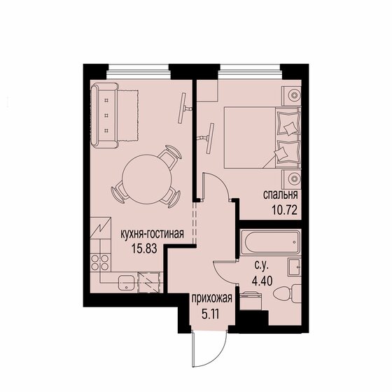 36,1 м², 1-комнатная квартира 5 156 580 ₽ - изображение 20