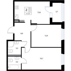 Квартира 57,1 м², 3-комнатная - изображение 2