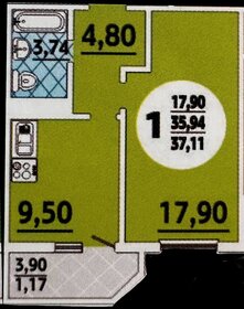 38 м², 1-комнатная квартира 3 500 000 ₽ - изображение 64