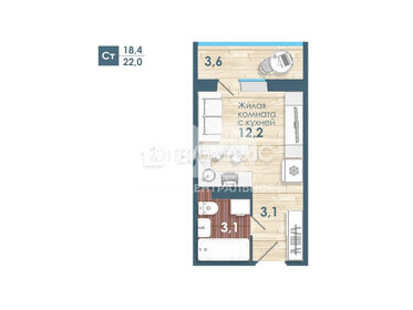 Квартира 22,6 м², 1-комнатная - изображение 1