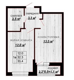 Квартира 33,7 м², 1-комнатная - изображение 1