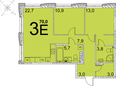 Квартира 70 м², 2-комнатная - изображение 1