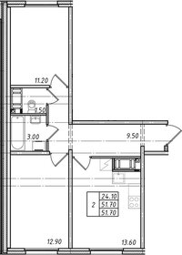 Квартира 51,7 м², 2-комнатная - изображение 1