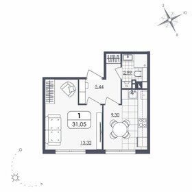 28,5 м², 1-комнатная квартира 2 799 000 ₽ - изображение 11