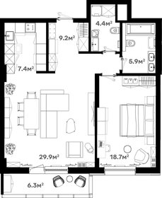 Квартира 78,6 м², 2-комнатная - изображение 1