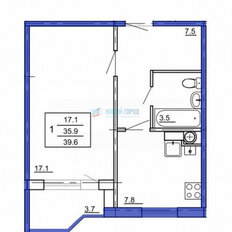 Квартира 39,6 м², 1-комнатная - изображение 3