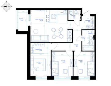 Квартира 77,2 м², 1-комнатная - изображение 2