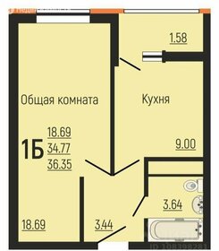 37 м², 1-комнатная квартира 3 800 000 ₽ - изображение 1