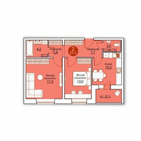 Квартира 59,6 м², 2-комнатная - изображение 1