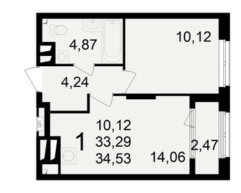 34,6 м², 1-комнатная квартира 3 100 000 ₽ - изображение 109