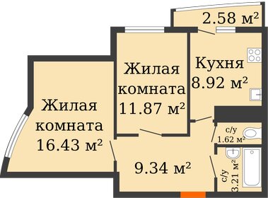 52,4 м², 2-комнатная квартира 5 800 000 ₽ - изображение 56