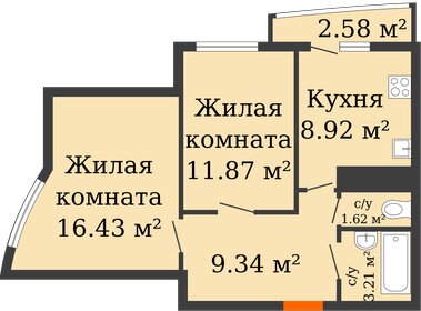 Квартира 52,7 м², 2-комнатная - изображение 1