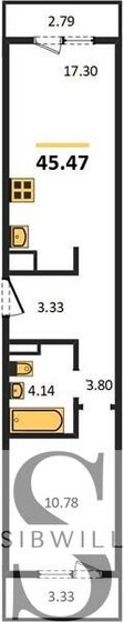 45,5 м², 1-комнатная квартира 6 450 000 ₽ - изображение 27