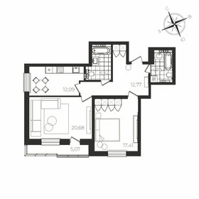 Квартира 81,5 м², 2-комнатная - изображение 1