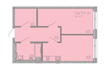 50,3 м², 2-комнатная квартира 11 532 375 ₽ - изображение 12