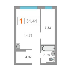 Квартира 30,8 м², 1-комнатная - изображение 1