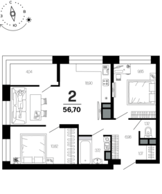 60,3 м², 2-комнатная квартира 7 185 380 ₽ - изображение 18