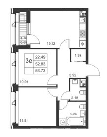 Квартира 55 м², 2-комнатная - изображение 1