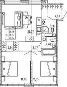 73,8 м², 2-комнатная квартира 35 927 096 ₽ - изображение 33