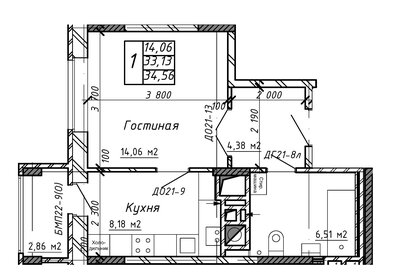 37 м², 1-комнатная квартира 4 100 000 ₽ - изображение 64