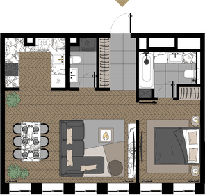 58,1 м², 1-комнатные апартаменты 33 254 484 ₽ - изображение 46