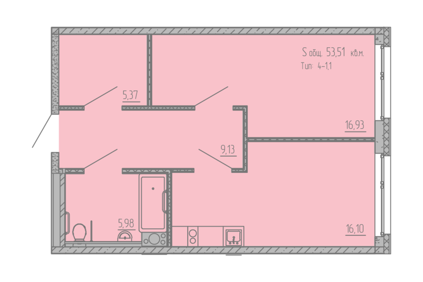 52,3 м², 1-комнатные апартаменты 12 547 200 ₽ - изображение 1