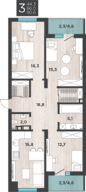 136,6 м², 4-комнатная квартира 21 500 000 ₽ - изображение 105