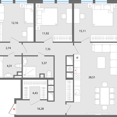 Квартира 100,8 м², 4-комнатная - изображение 3