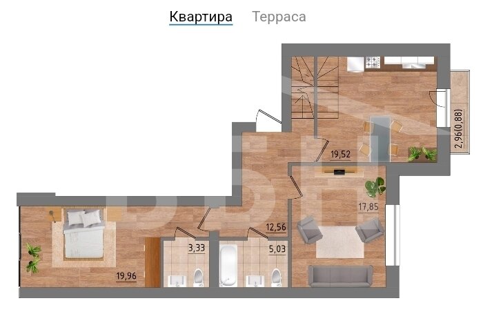 114,4 м², 3-комнатная квартира 9 700 000 ₽ - изображение 1