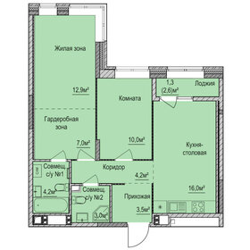 Квартира 62,1 м², 2-комнатная - изображение 1