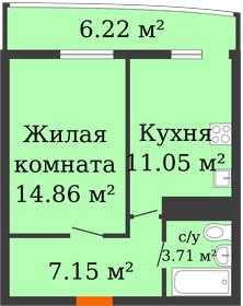 Квартира 39,9 м², 1-комнатная - изображение 1