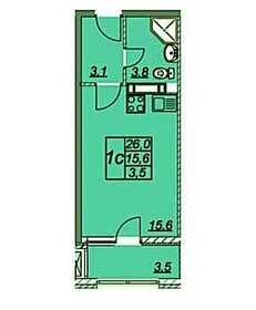 26 м², квартира-студия 4 900 000 ₽ - изображение 104