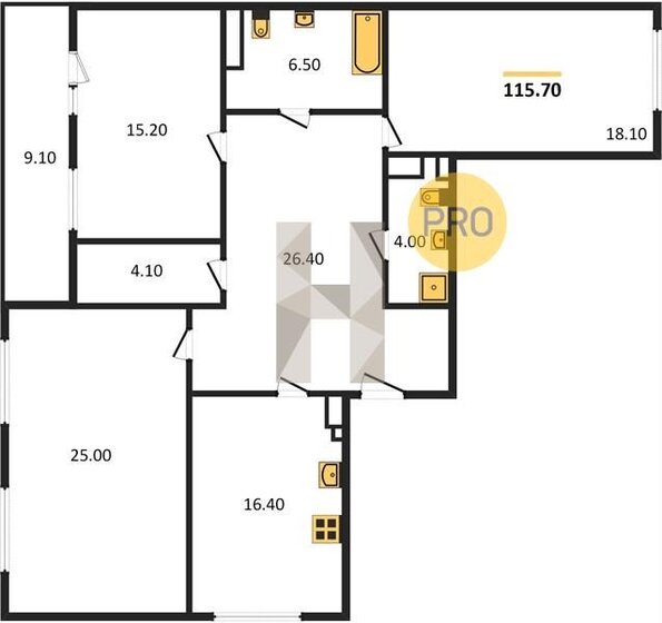 115,7 м², 3-комнатная квартира 31 050 264 ₽ - изображение 31