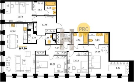 Квартира 167,7 м², 4-комнатная - изображение 1