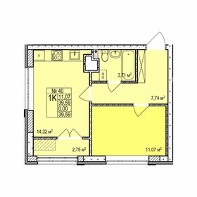 38,2 м², 1-комнатная квартира 6 840 000 ₽ - изображение 20