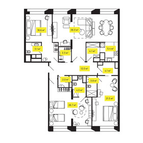 122,4 м², 3-комнатная квартира 68 000 000 ₽ - изображение 113