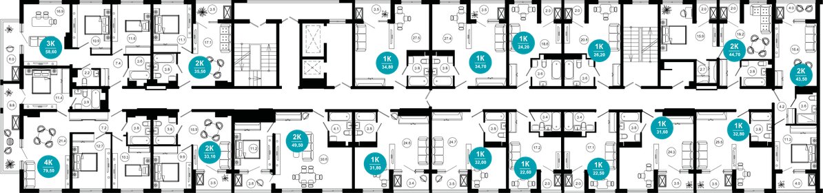 39,3 м², 1-комнатная квартира 25 000 000 ₽ - изображение 78